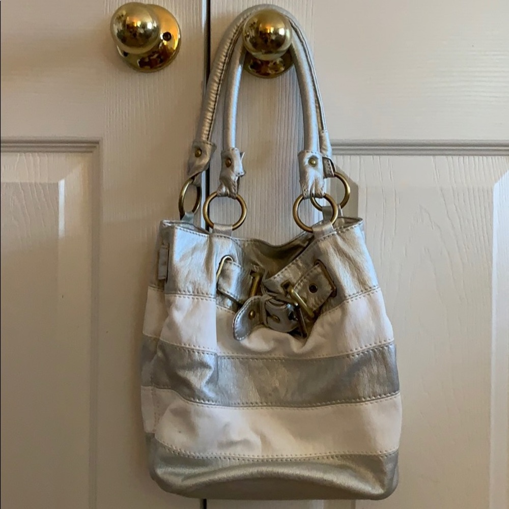 Silver and White Purse